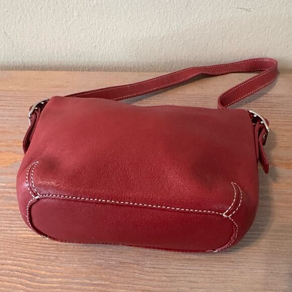 Coach Mini Bag Women's Red Leather Adjustable Strap Casual Bag with Hangtag - Picture 8 of 10